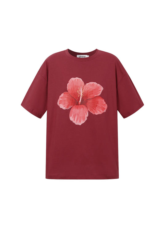 T-shirt met tropische bloemen